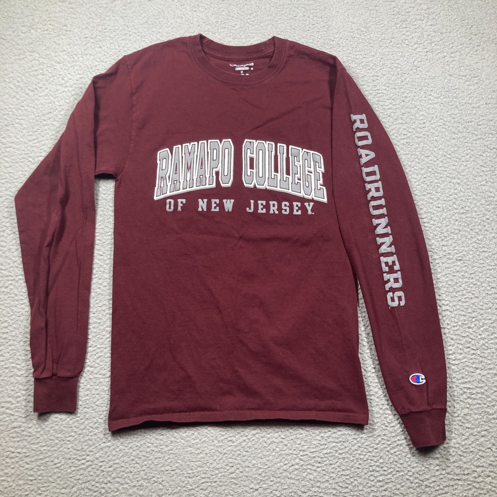 Ramapo College of New Jersey Roadrunners T Shirt Adult Sm Burgundy Long Sleeve